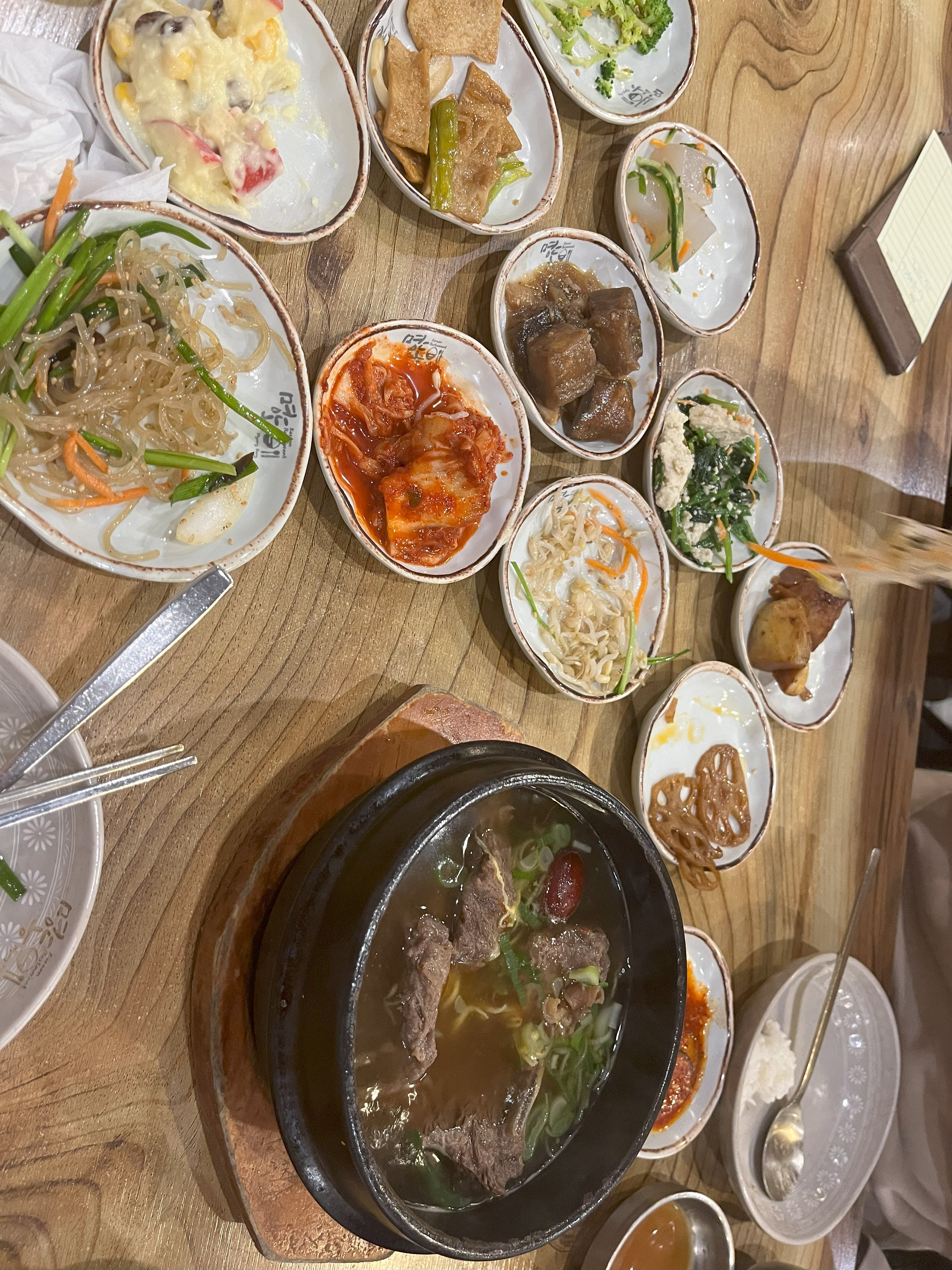 Korean food at Myeongdong restaurant.